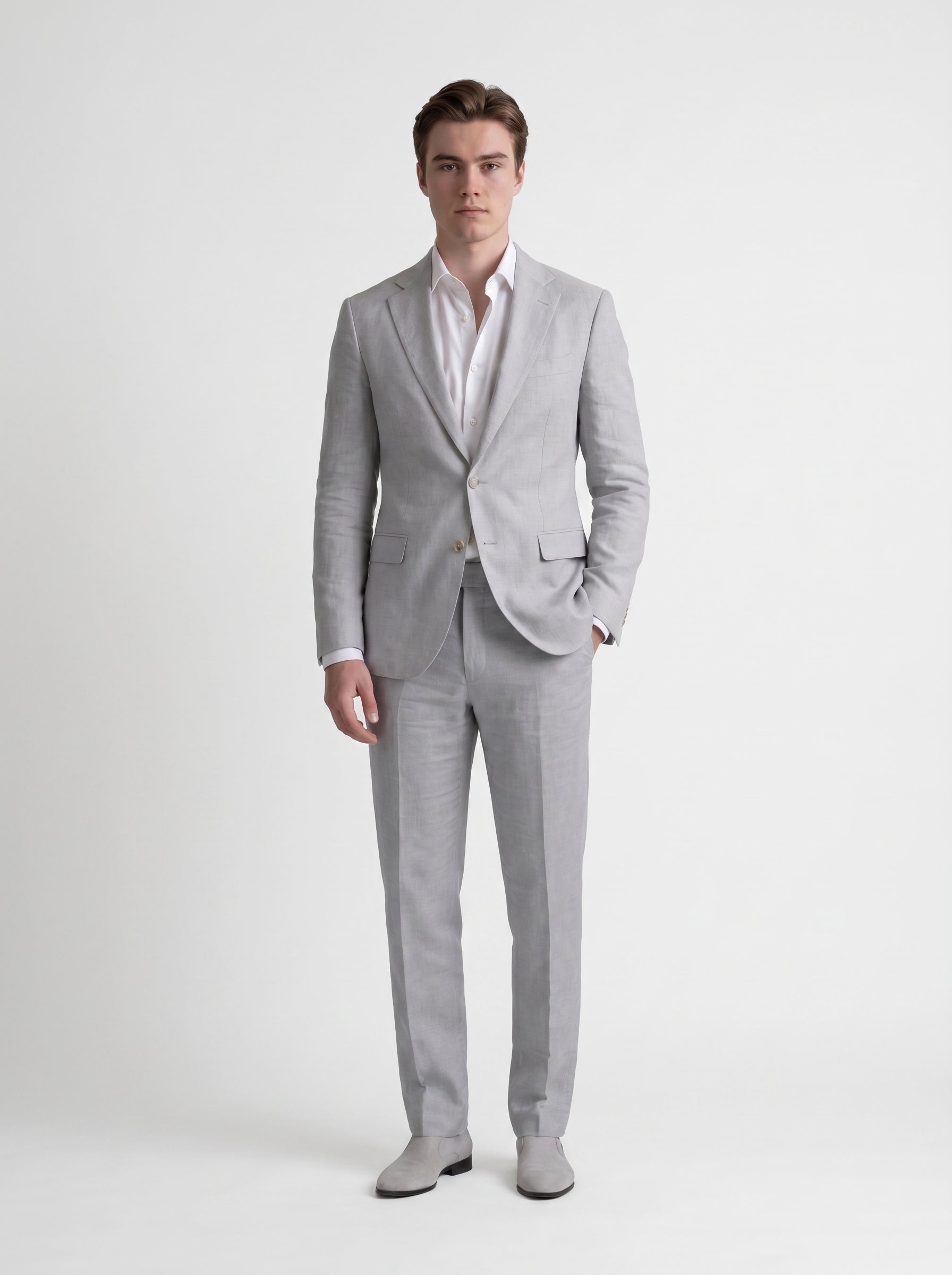 Leo | Sharp Linen Two Piece Suit Set for Wedding & Summer Events