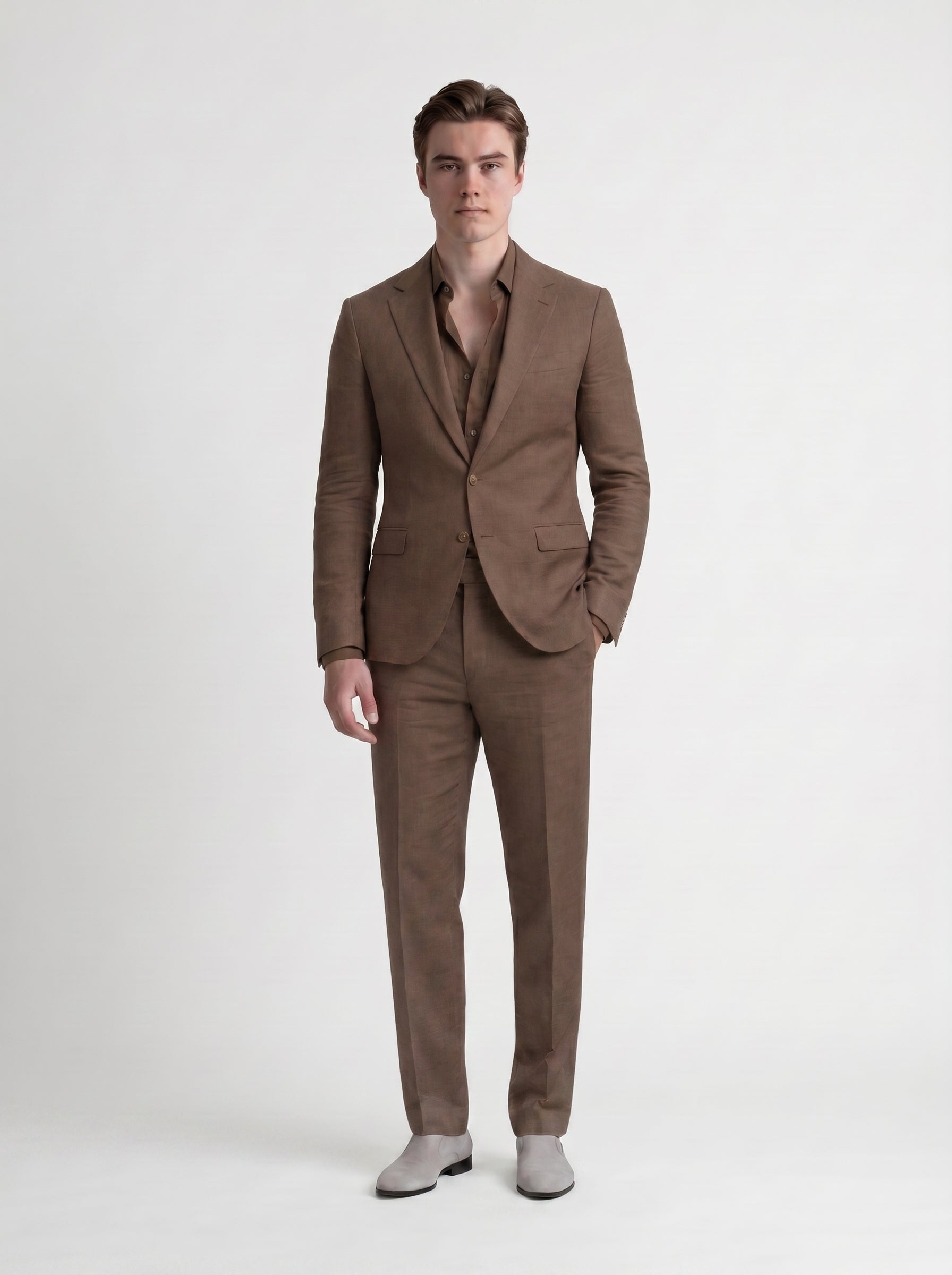 Leo | Sharp Linen Two Piece Suit Set for Wedding & Summer Events