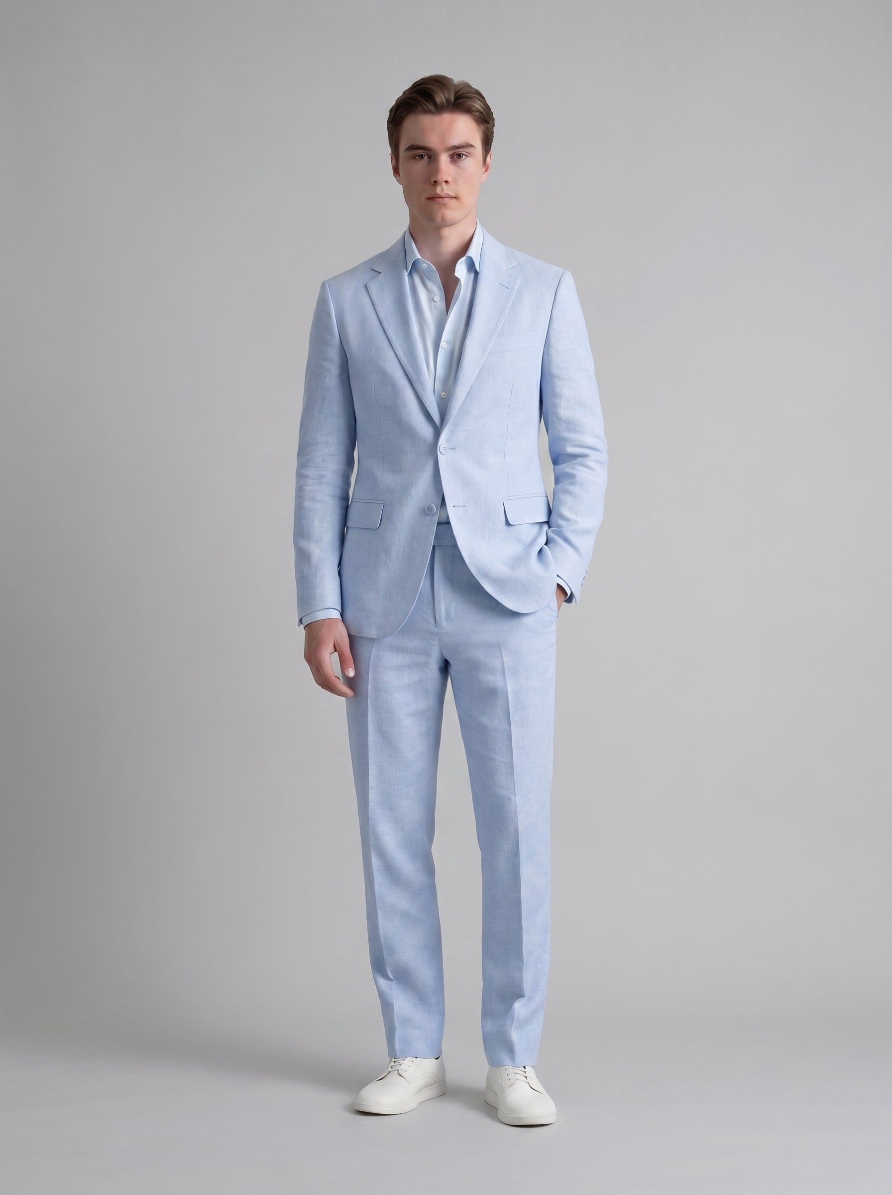 Leo | Sharp Linen Two Piece Suit Set for Wedding & Summer Events
