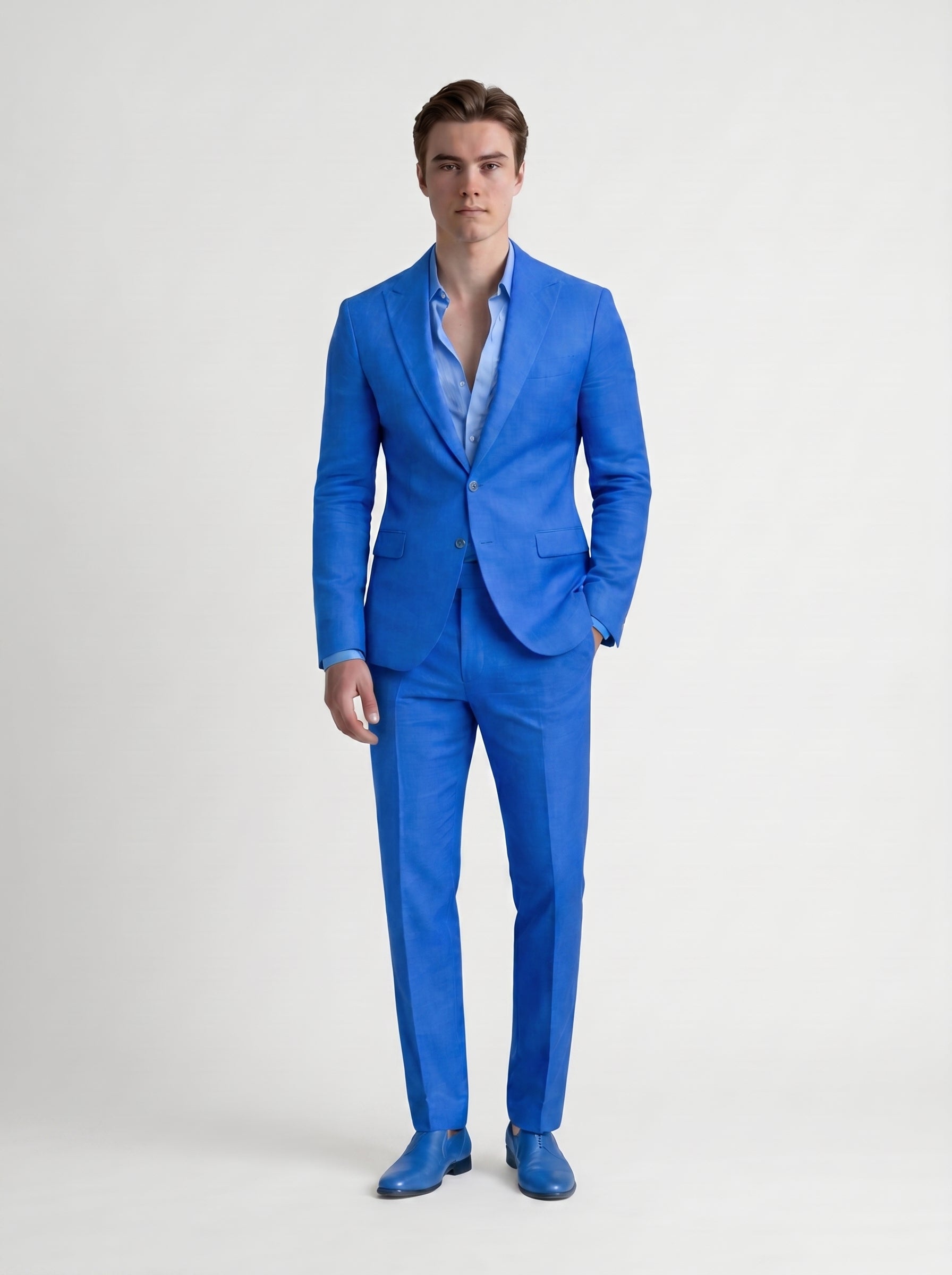 Leo | Sharp Linen Two Piece Suit Set for Wedding & Summer Events