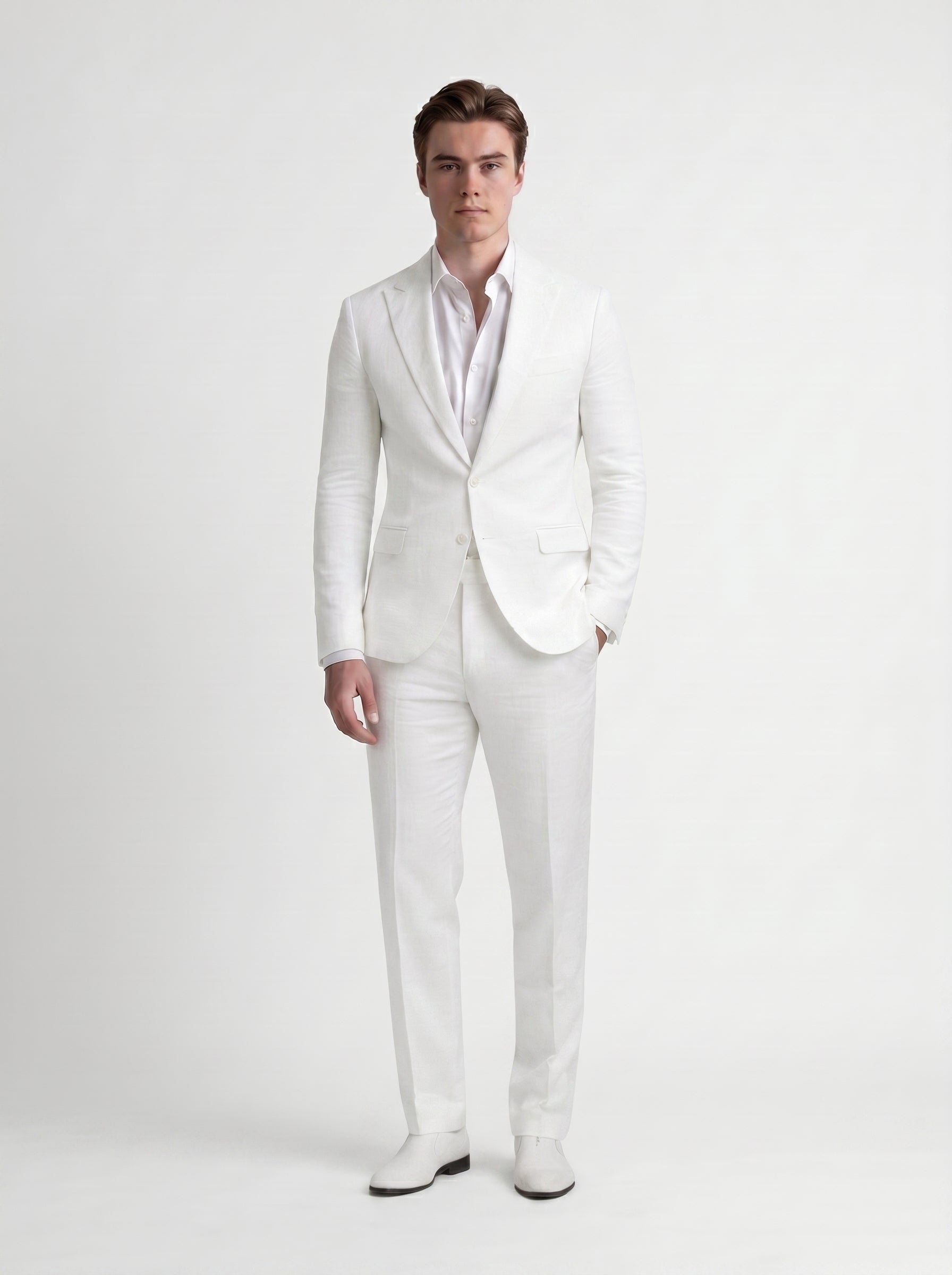 Leo | Sharp Linen Two Piece Suit Set for Wedding & Summer Events
