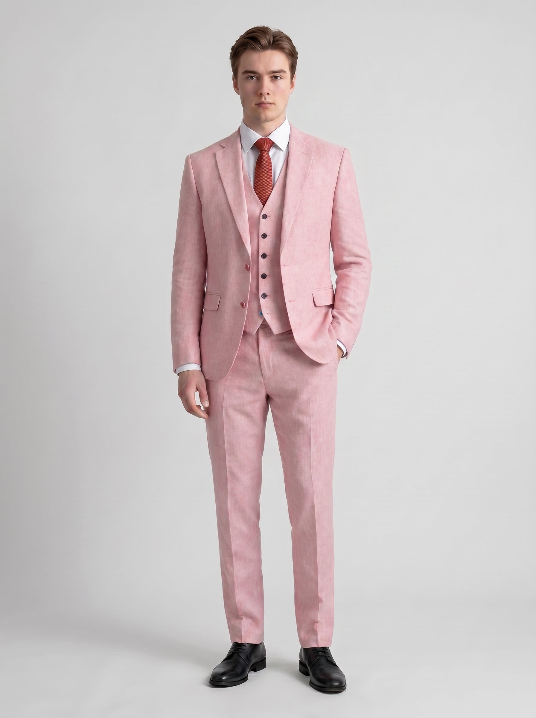 Matteo | Sharp Three Piece Slim Fit Men Suit Set with Notch Lapel