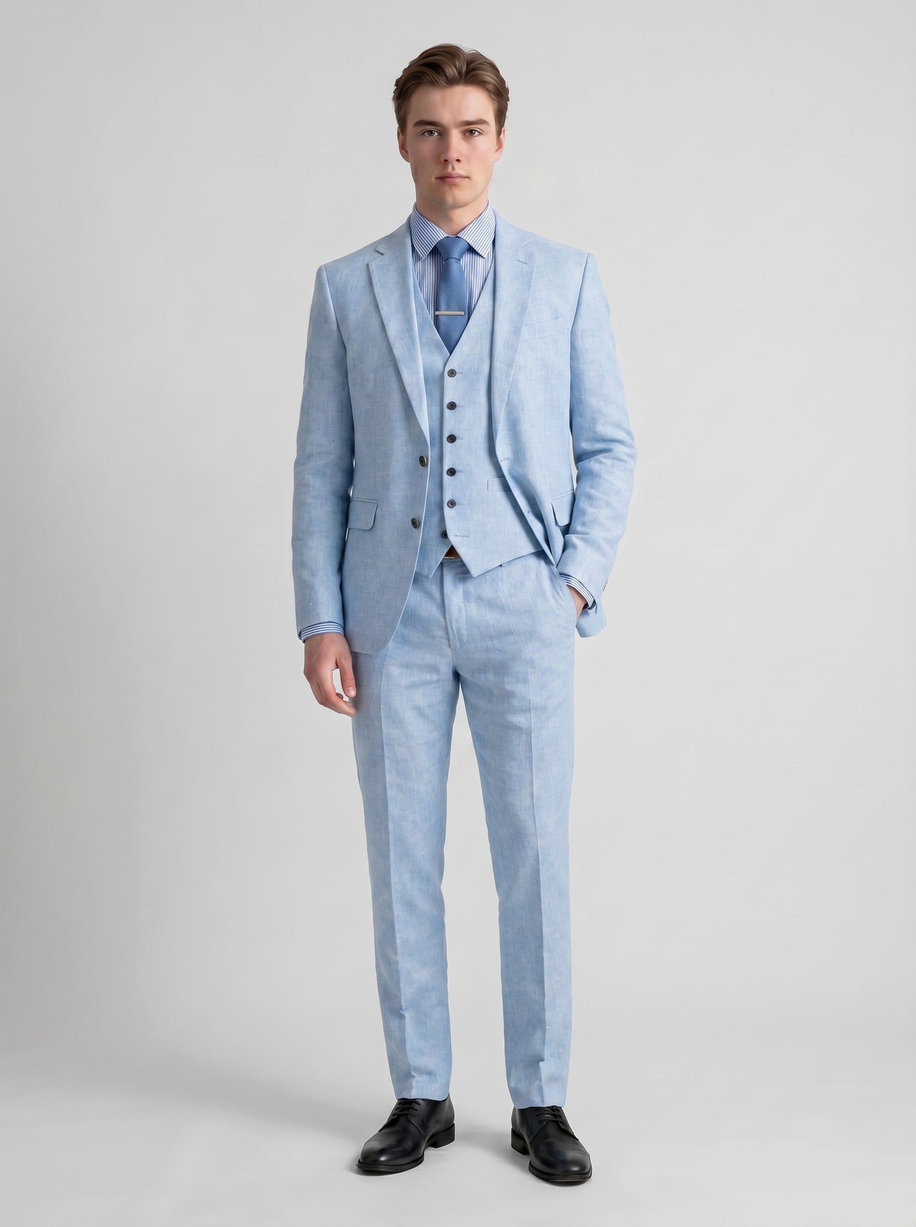 Matteo | Sharp Three Piece Slim Fit Men Suit Set with Notch Lapel