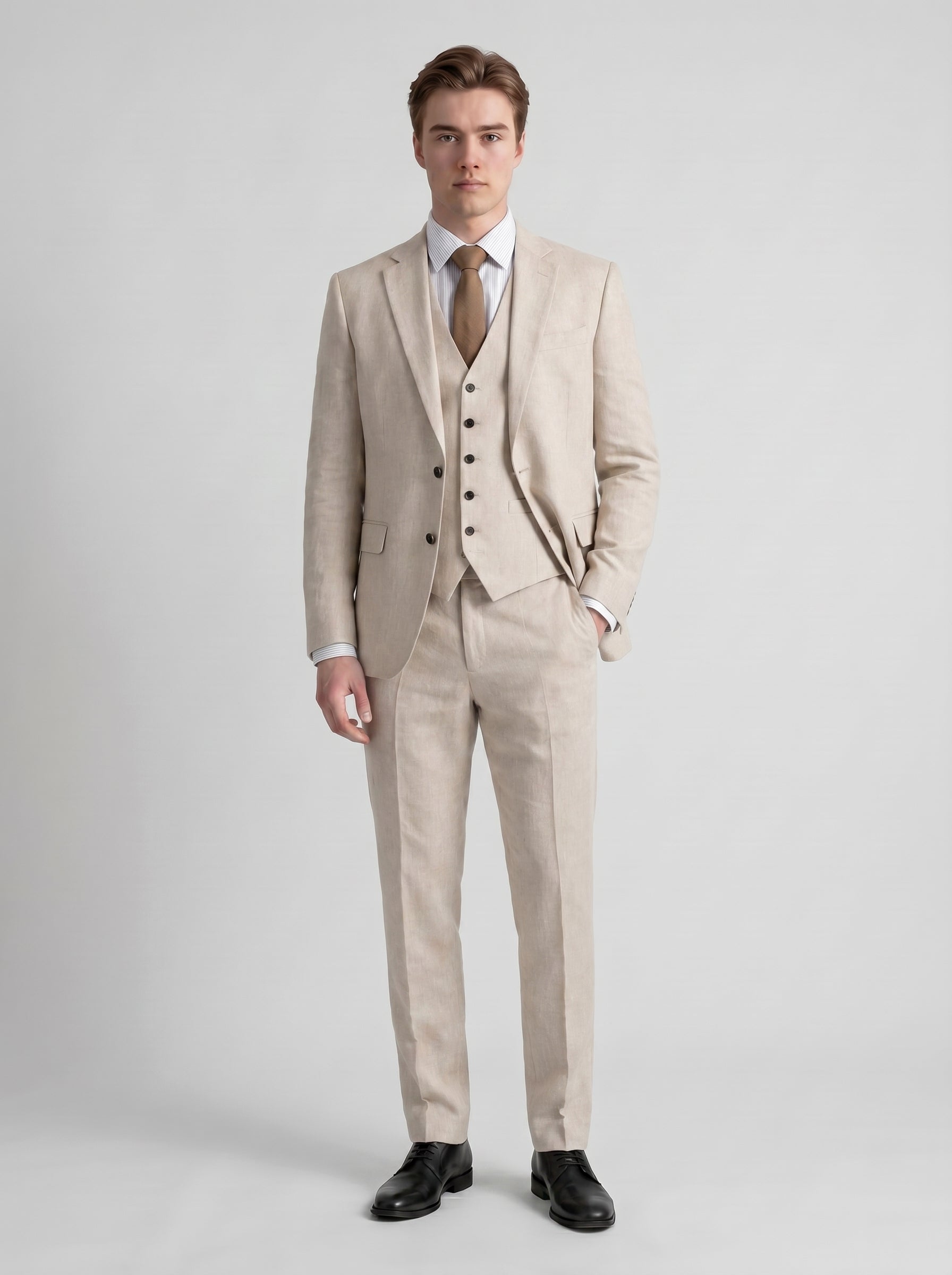 Matteo | Sharp Three Piece Slim Fit Men Suit Set with Notch Lapel