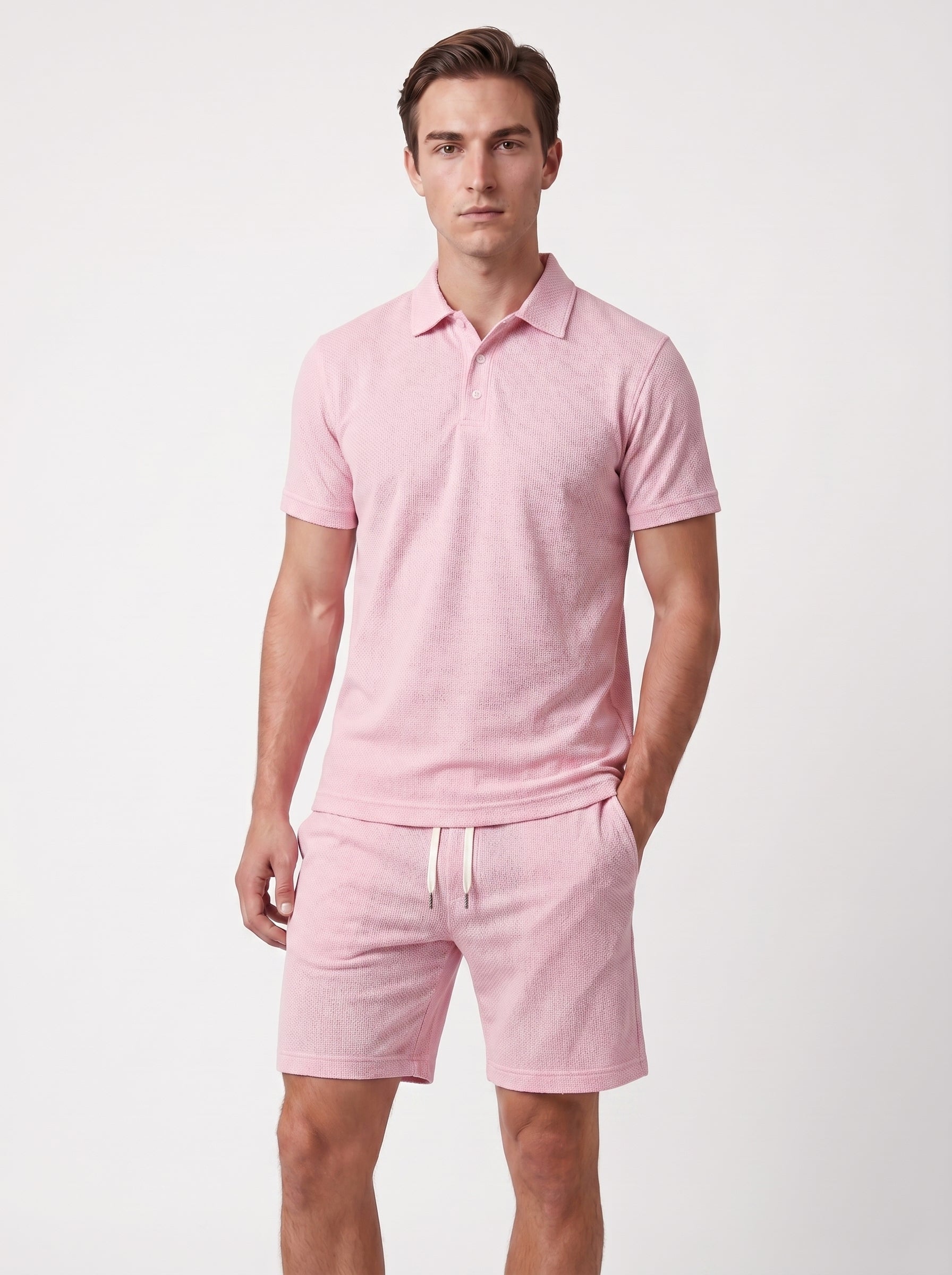 Noah | Stylish Polo Shirt & Shorts Matching Two Piece Set with Drawstring