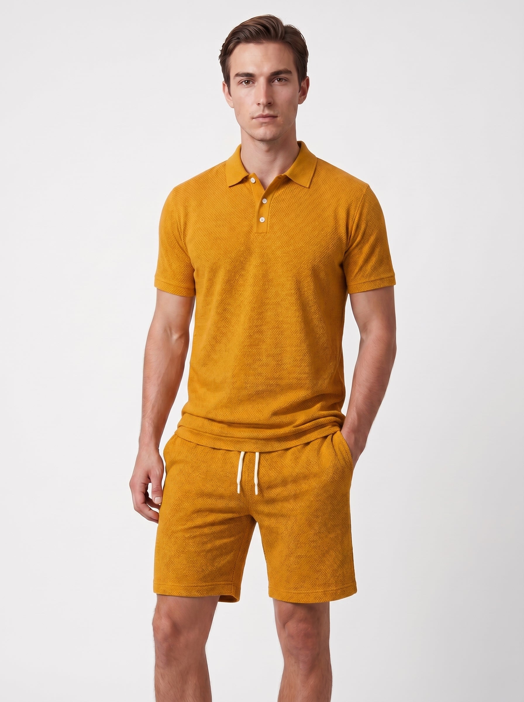 Noah | Stylish Polo Shirt & Shorts Matching Two Piece Set with Drawstring