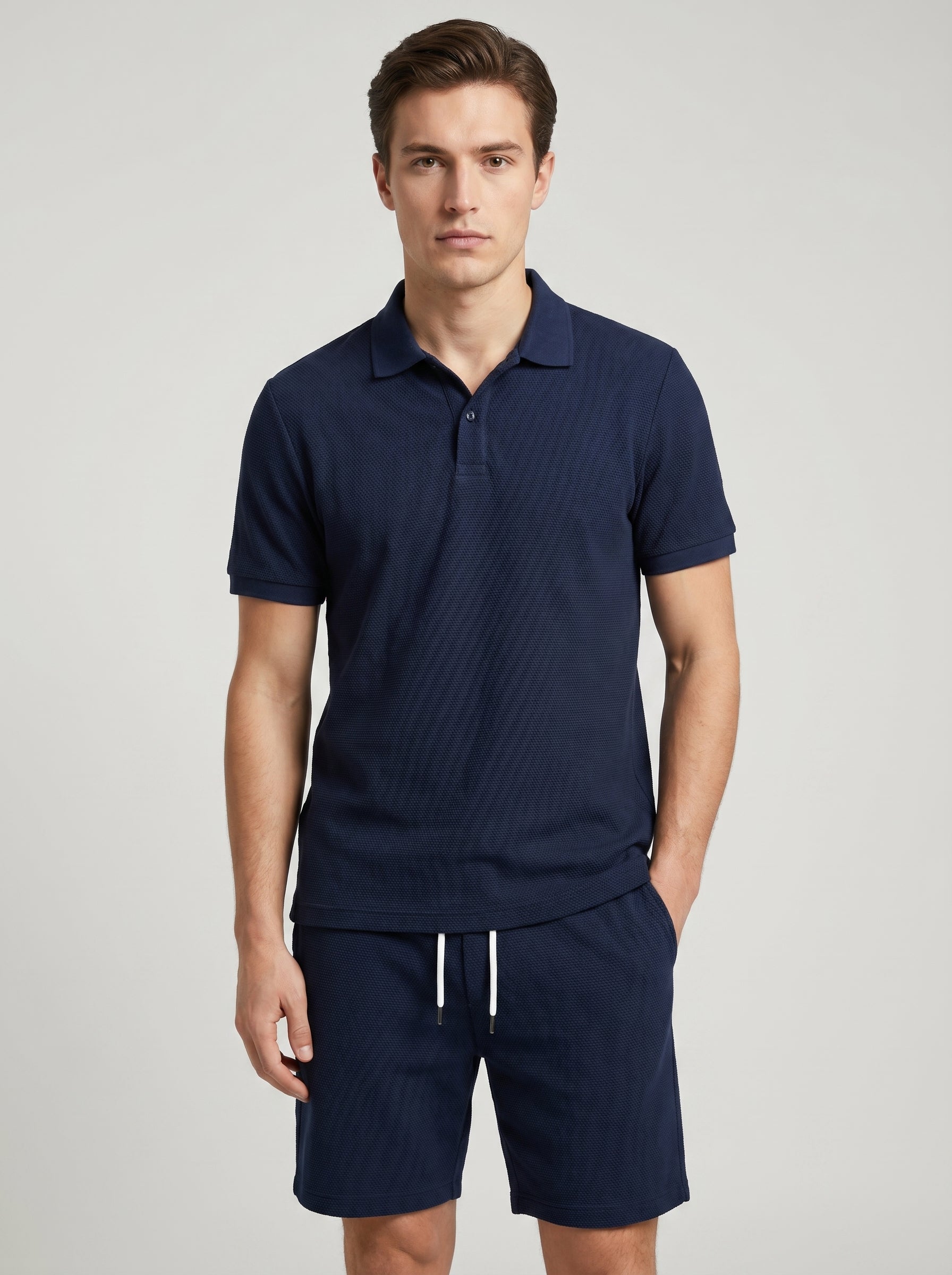 Noah | Stylish Polo Shirt & Shorts Matching Two Piece Set with Drawstring