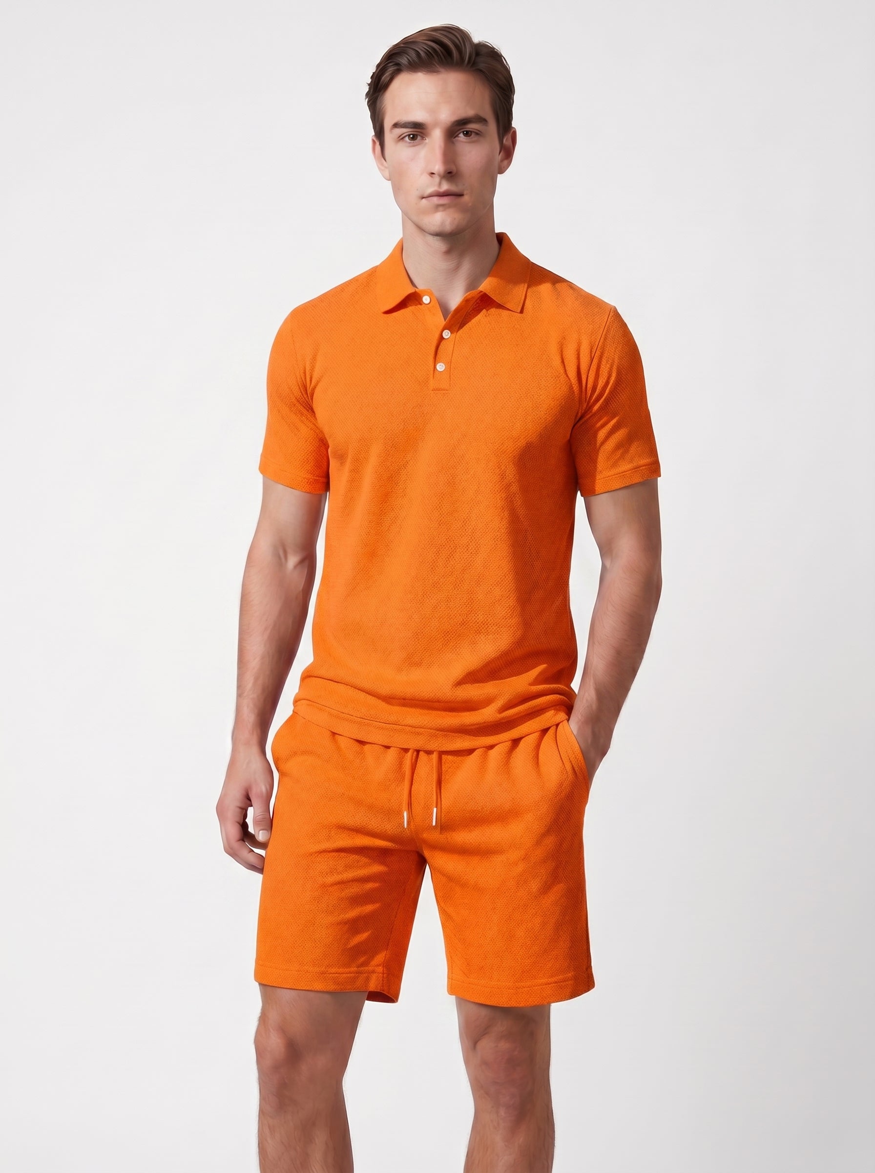 Noah | Stylish Polo Shirt & Shorts Matching Two Piece Set with Drawstring