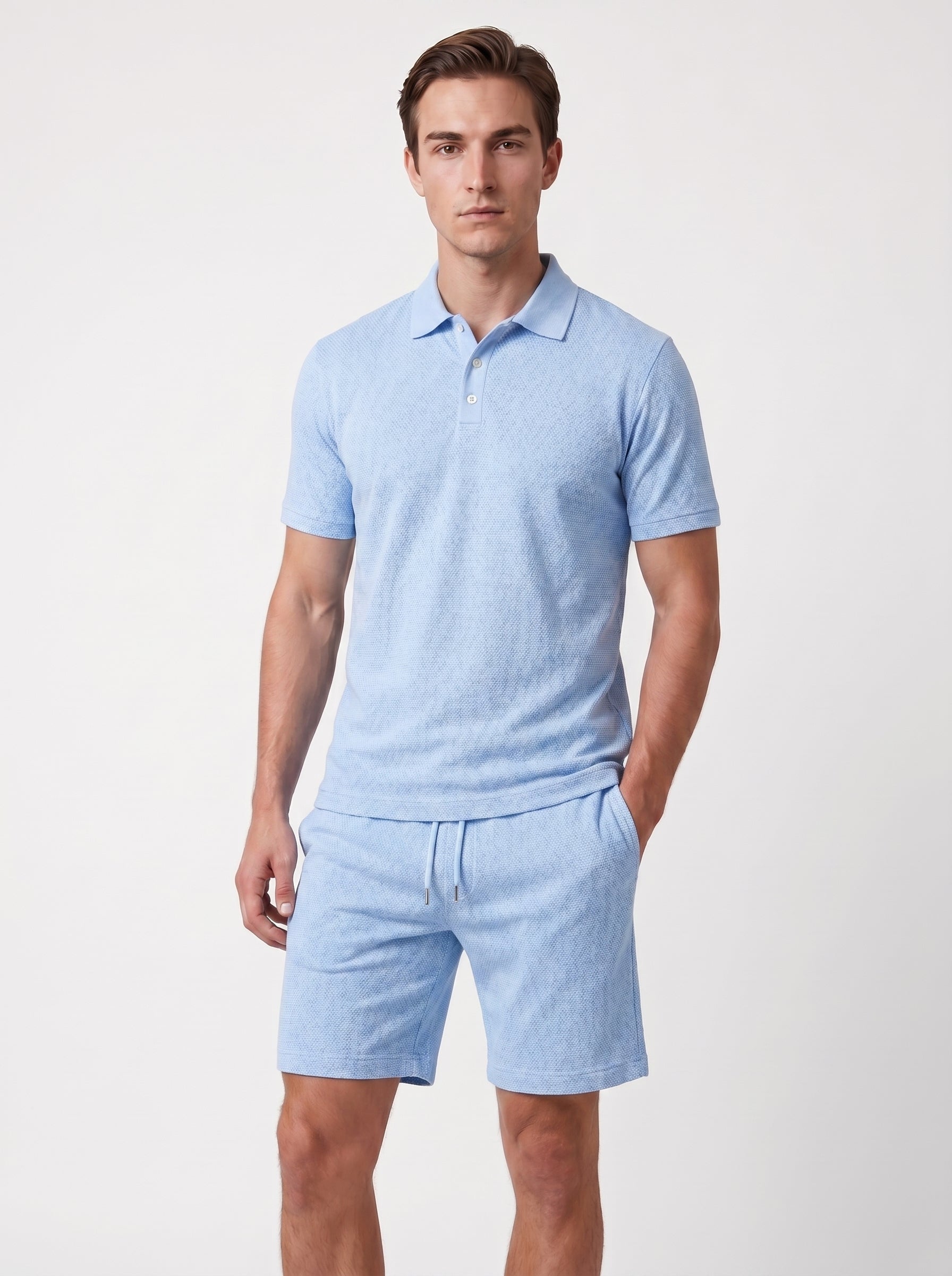 Noah | Stylish Polo Shirt & Shorts Matching Two Piece Set with Drawstring