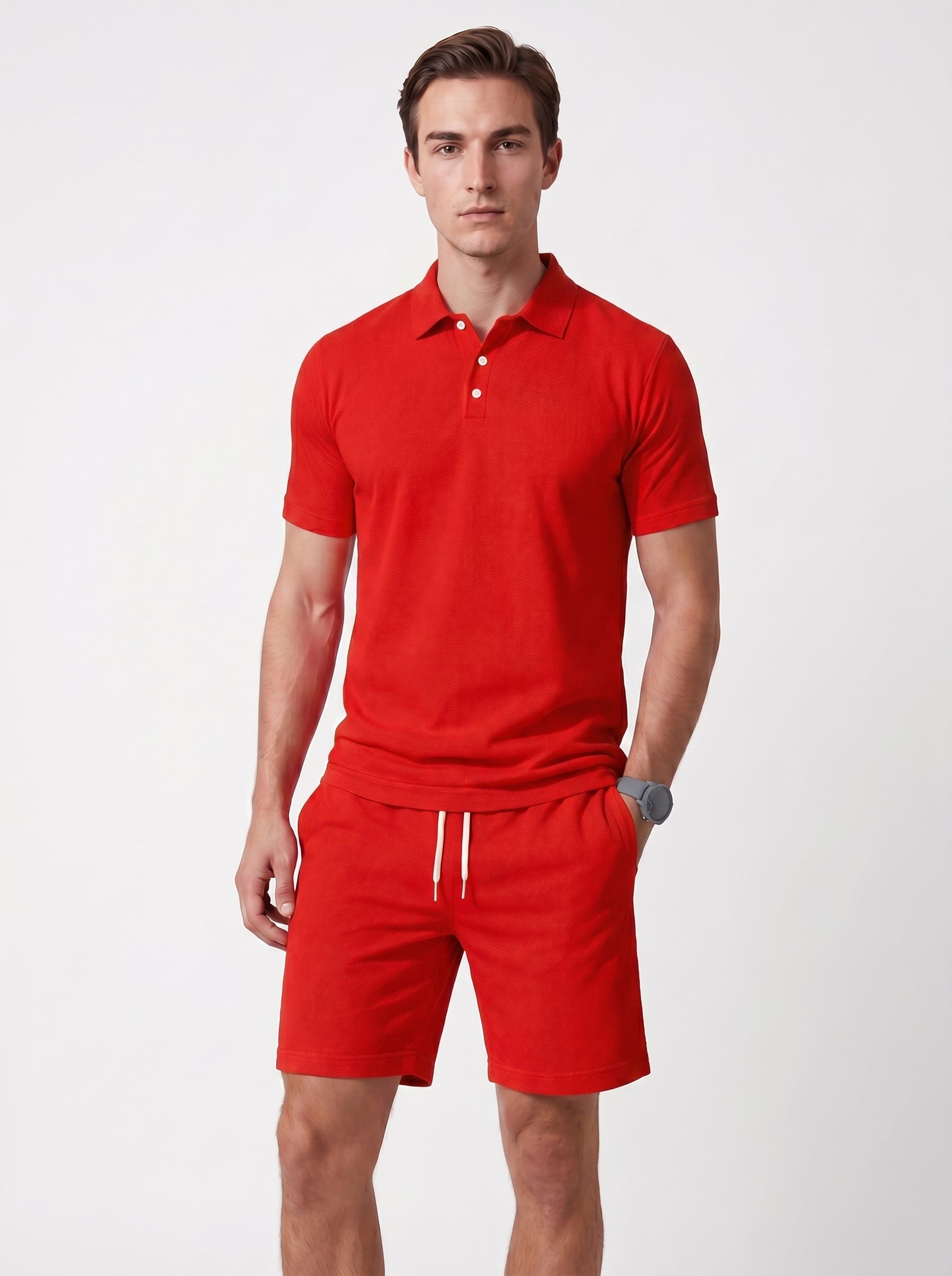 Noah | Stylish Polo Shirt & Shorts Matching Two Piece Set with Drawstring