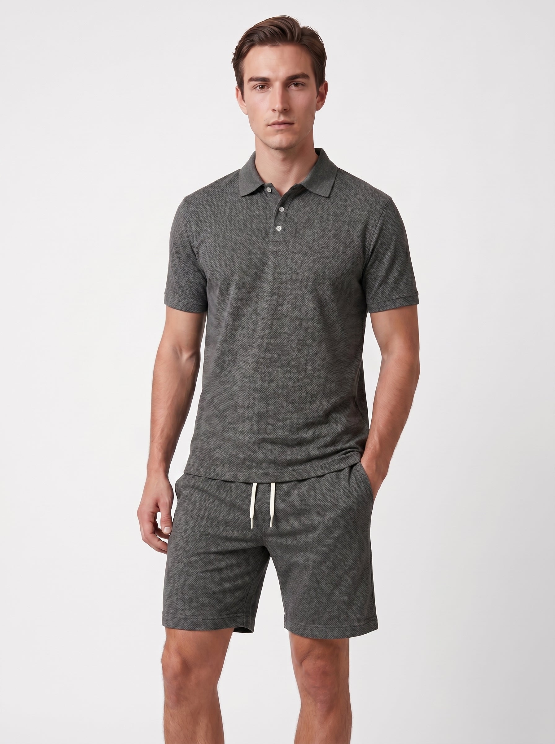 Noah | Stylish Polo Shirt & Shorts Matching Two Piece Set with Drawstring