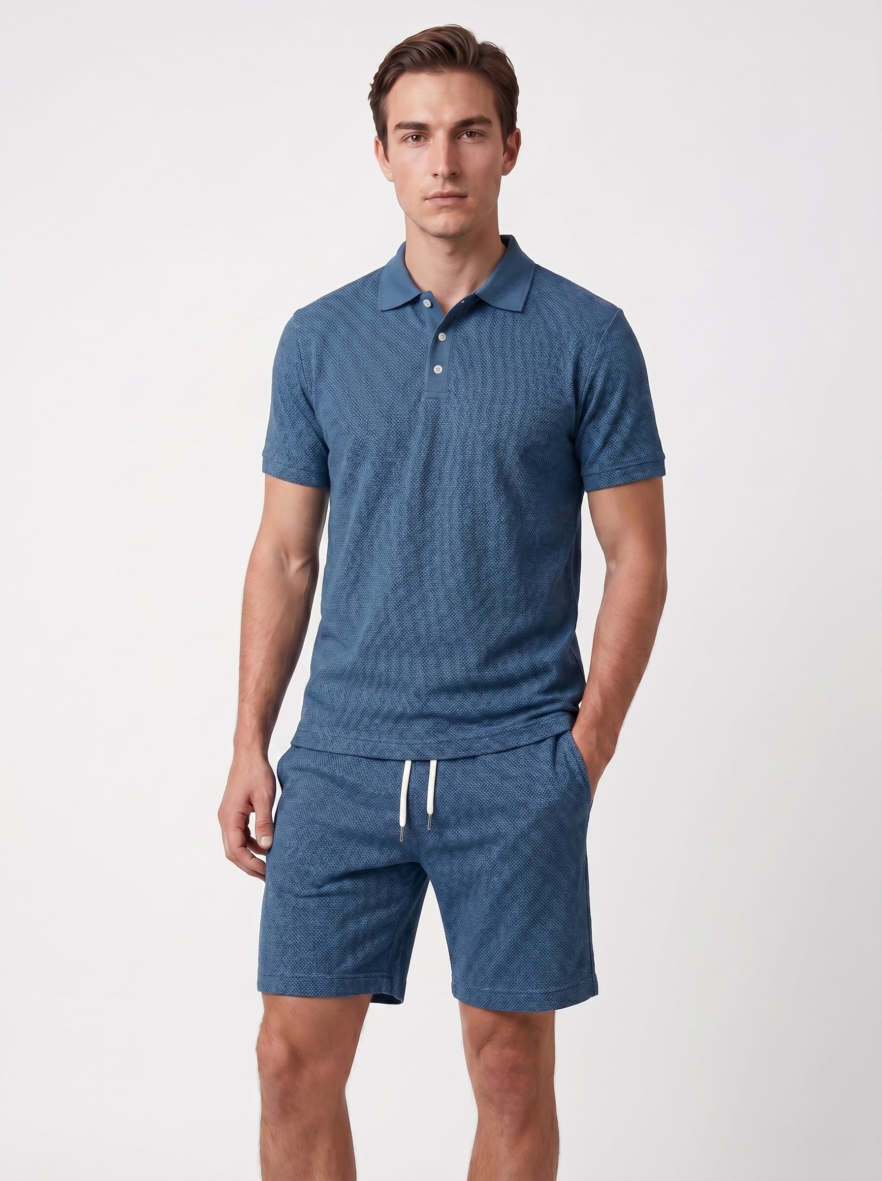Noah | Stylish Polo Shirt & Shorts Matching Two Piece Set with Drawstring