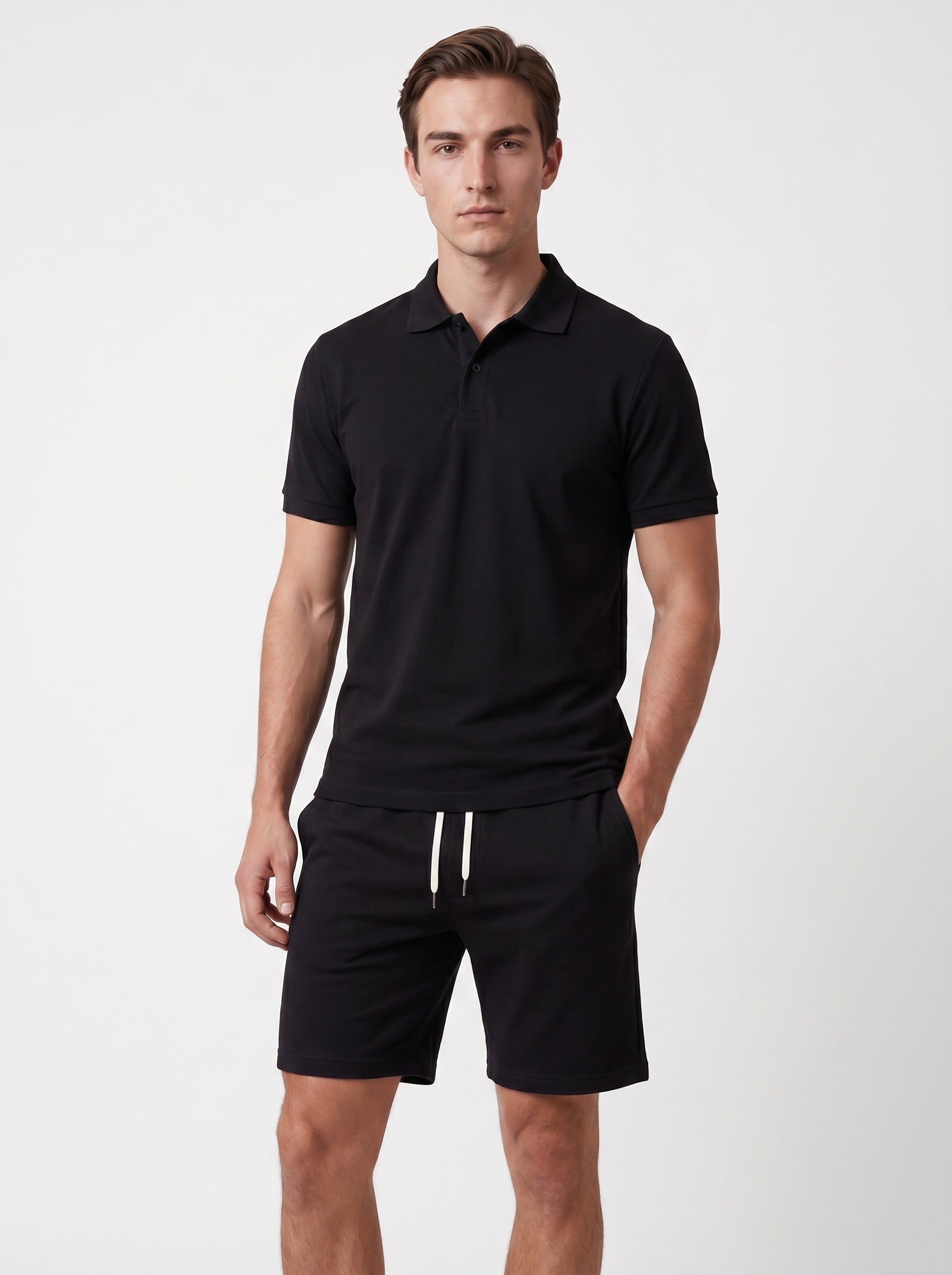 Noah | Stylish Polo Shirt & Shorts Matching Two Piece Set with Drawstring