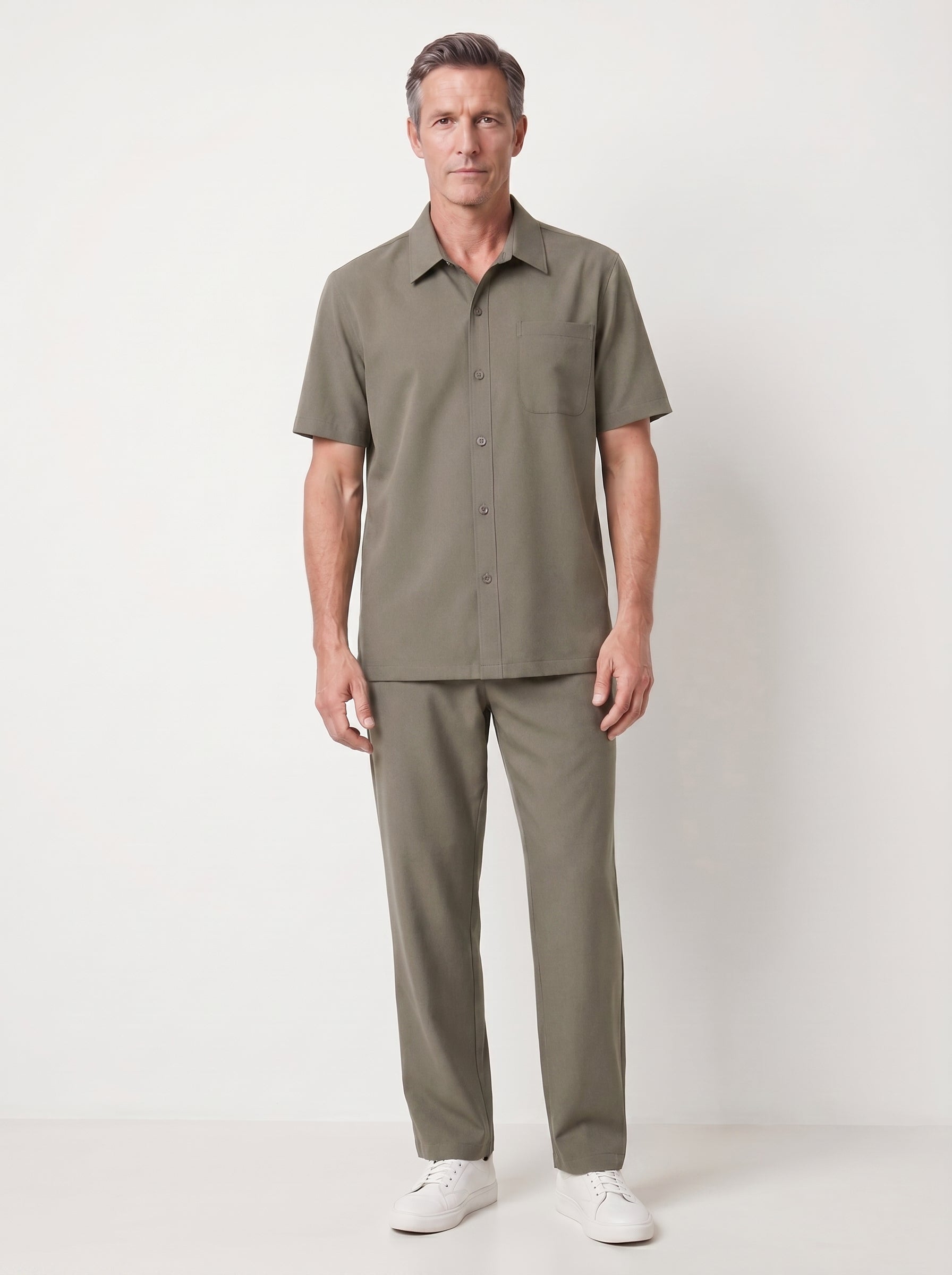 Otis | Relaxed Button Up Short Sleeve Shirt & Trouser Two Piece Set