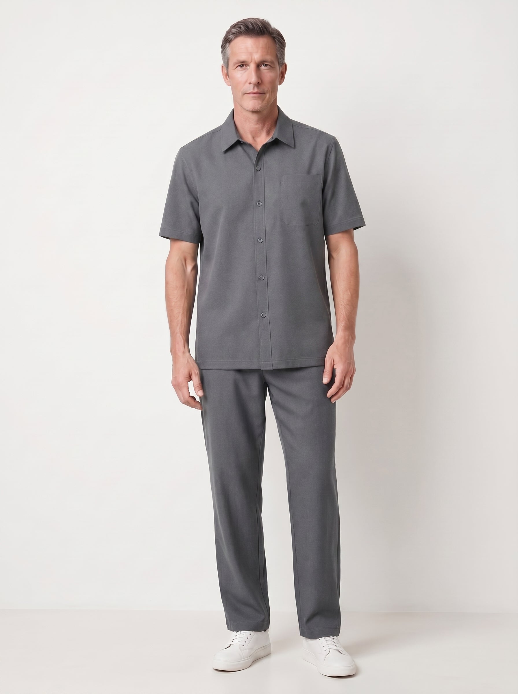 Otis | Relaxed Button Up Short Sleeve Shirt & Trouser Two Piece Set