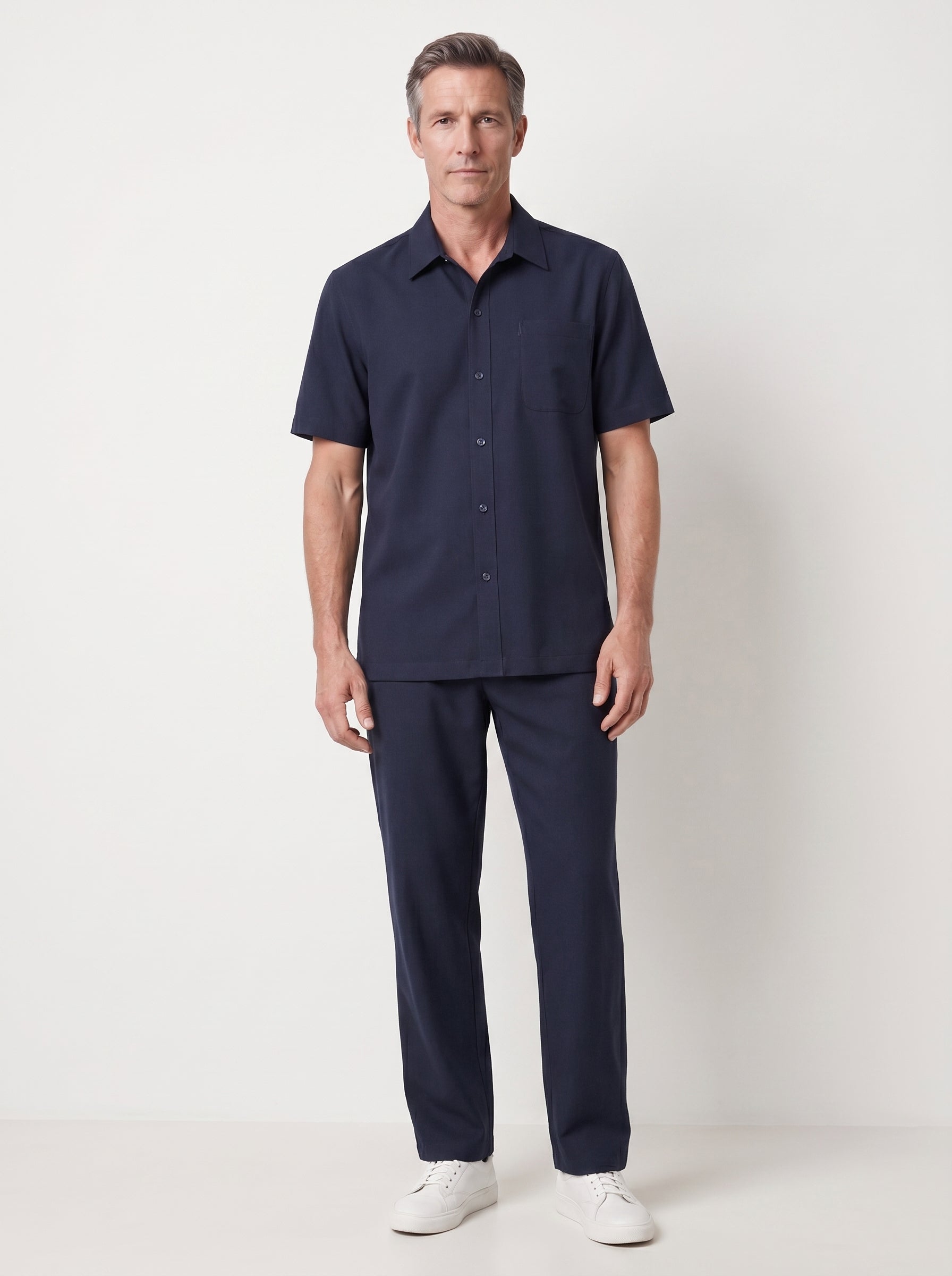 Otis | Relaxed Button Up Short Sleeve Shirt & Trouser Two Piece Set