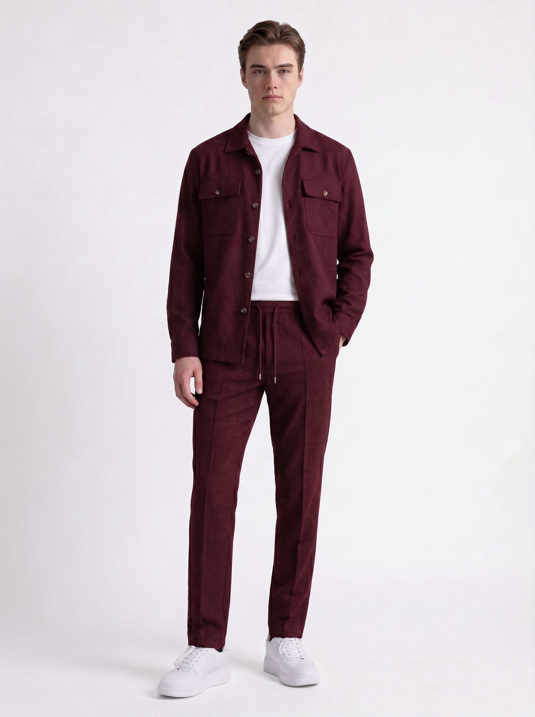 Ron | Sharp Two Piece Matching Overshirt & Straight Leg Trouser Set
