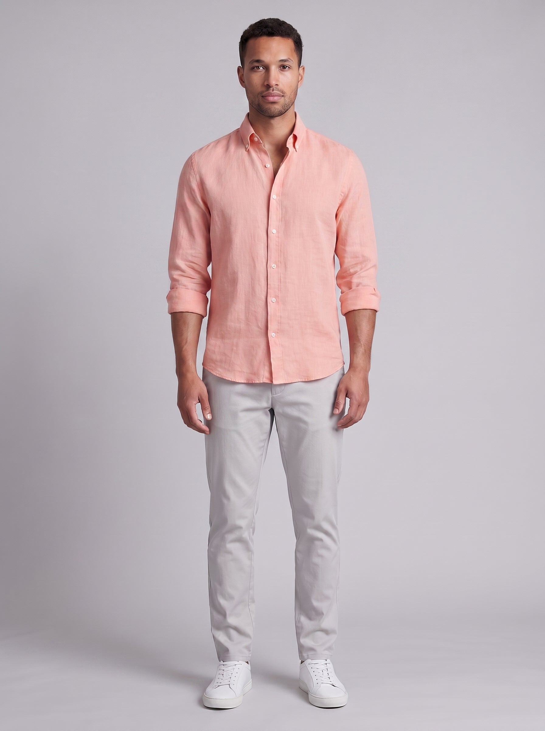 Stefan | Slim Fit Long Sleeve Button Up Collared Dress Shirt