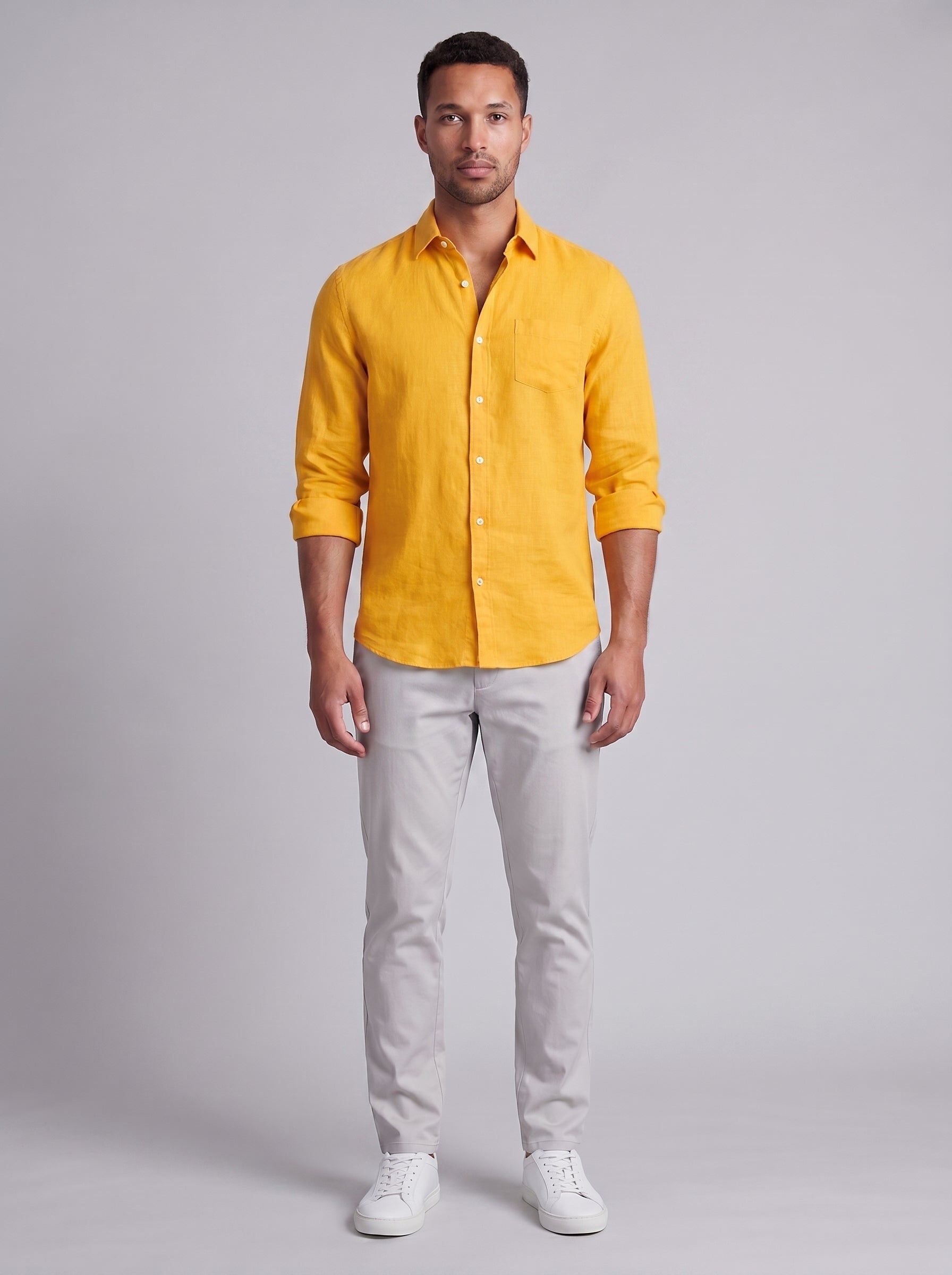 Stefan | Slim Fit Long Sleeve Button Up Collared Dress Shirt