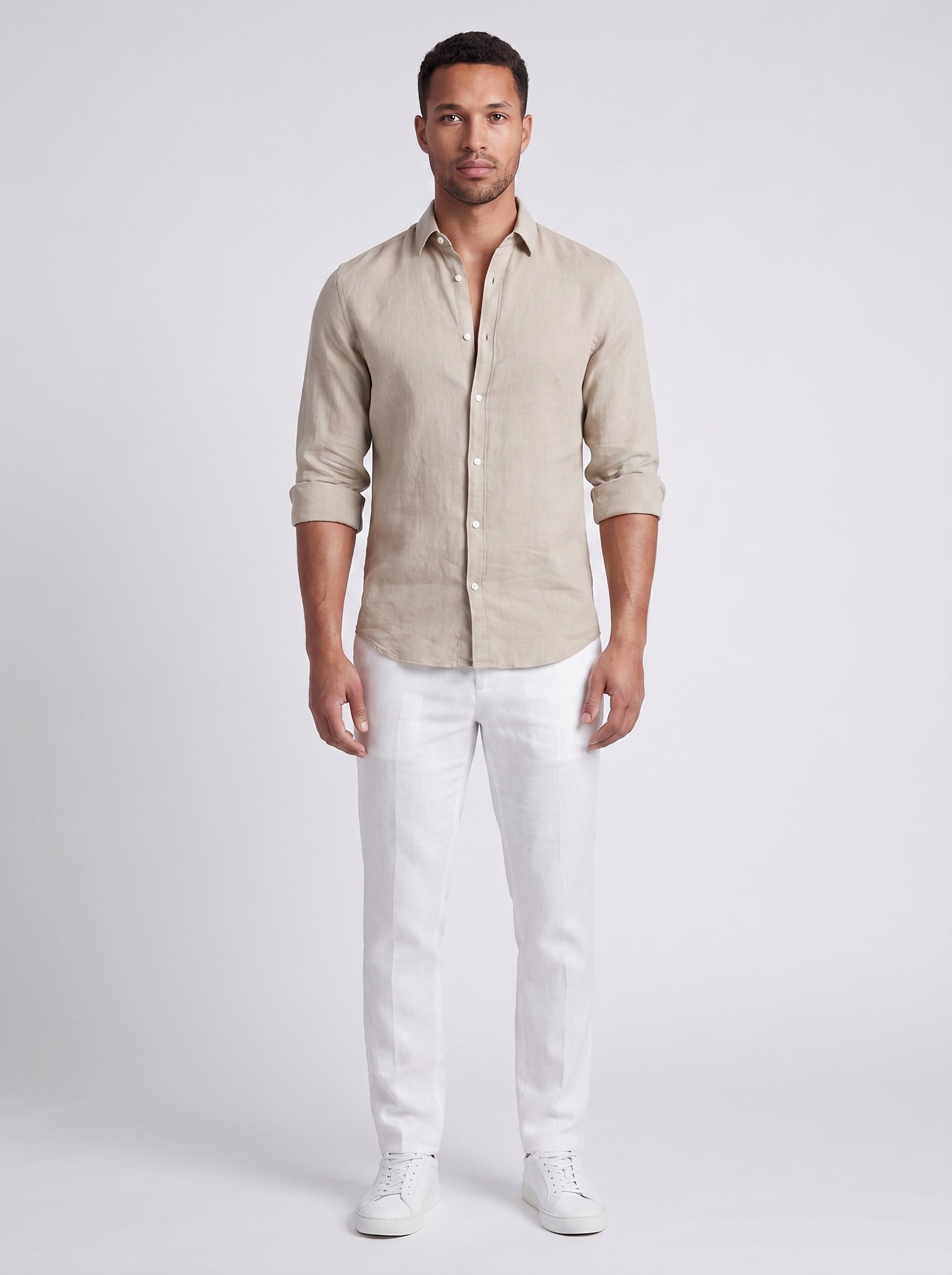 Stefan | Slim Fit Long Sleeve Button Up Collared Dress Shirt
