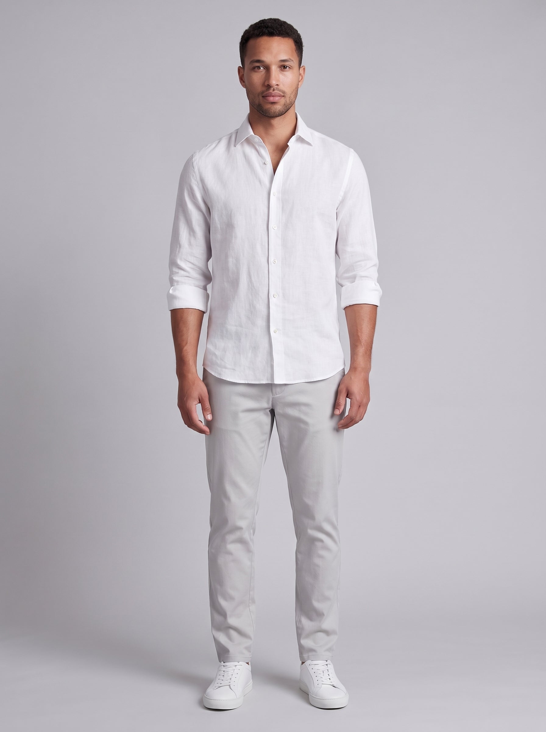 Stefan | Slim Fit Long Sleeve Button Up Collared Dress Shirt